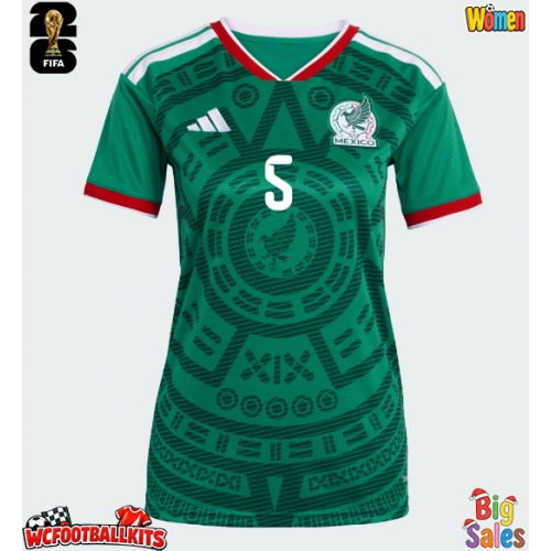 Mexico Johan Vasquez #5 Replica Home Stadium Shirt for Women World Cup 2026 Short Sleeve